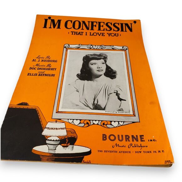 Lot of 2 VTG 1944 Sheet Music WWII Era Dinah Shore Movie Tin Pan Alley - Picture 3 of 15